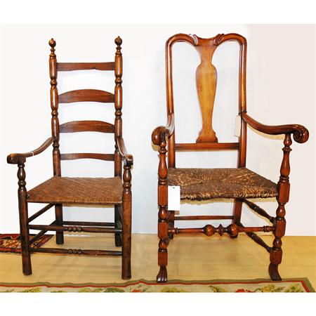 Lot image - Queen Anne Style Maple Armchair