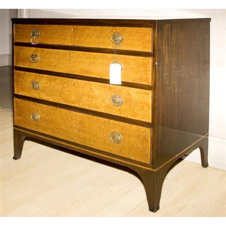 Lot image - Federal Style Inlaid Maple and Mahogany Chest of Drawers