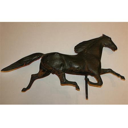 Lot image - Copper Hollow Body Running Horse Weathervane