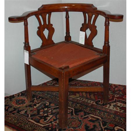 Lot image - Chippendale Style Walnut Corner Chair