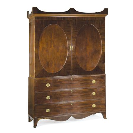 Lot image - Federal Mahogany Linen Press