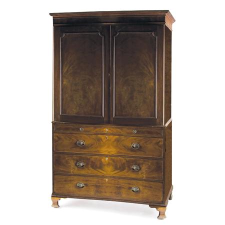 Lot image - George III Mahogany Linen Press