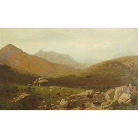 Lot image - Alexander Helwig Wyant American, 1836-1892 Landscape with Mountains, 1875