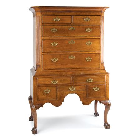 Lot image - Chippendale Cherry High Chest