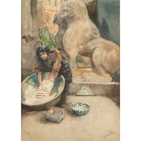 Lot image - Ralph Wormeley Curtis American, 1854-1922 Lavandera in Granada, circa 1888