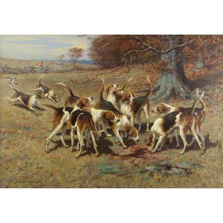 Lot image - Richard Newton Jr. American, 1874-1951 Picking up the Scent, 1911