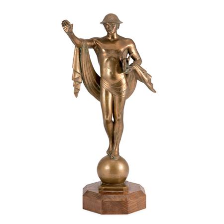 Lot image - American Art Deco Bronze Figure of Mercury