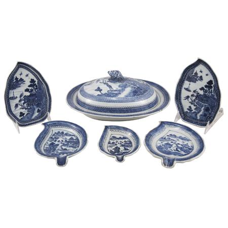 Lot image - Group of Chinese Export Blue and White Porcelain Articles