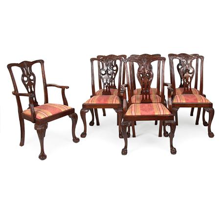 Lot image - Set of Eight George III Style Mahogany Dining Chairs