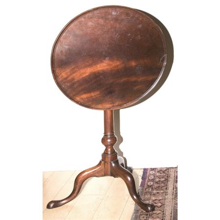 Lot image - Chippendale Walnut Tilt-Top Tripod Candlestand