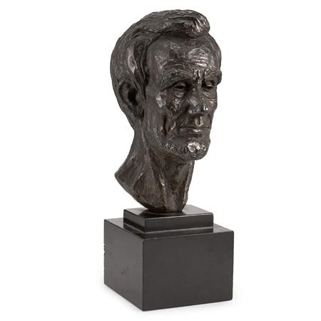 Lot image - Bronzed Patinated Bust of Abraham Lincoln