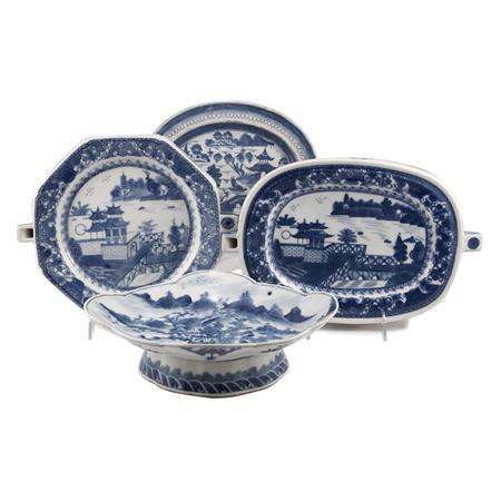 Lot image - Group of Chinese Export Blue and White Porcelain Articles