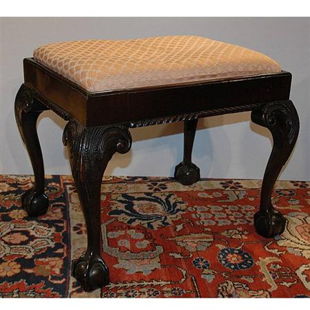 Lot image - Chippendale Style Mahogany Stool