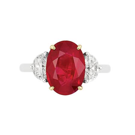 Lot image - Ruby and Diamond Ring