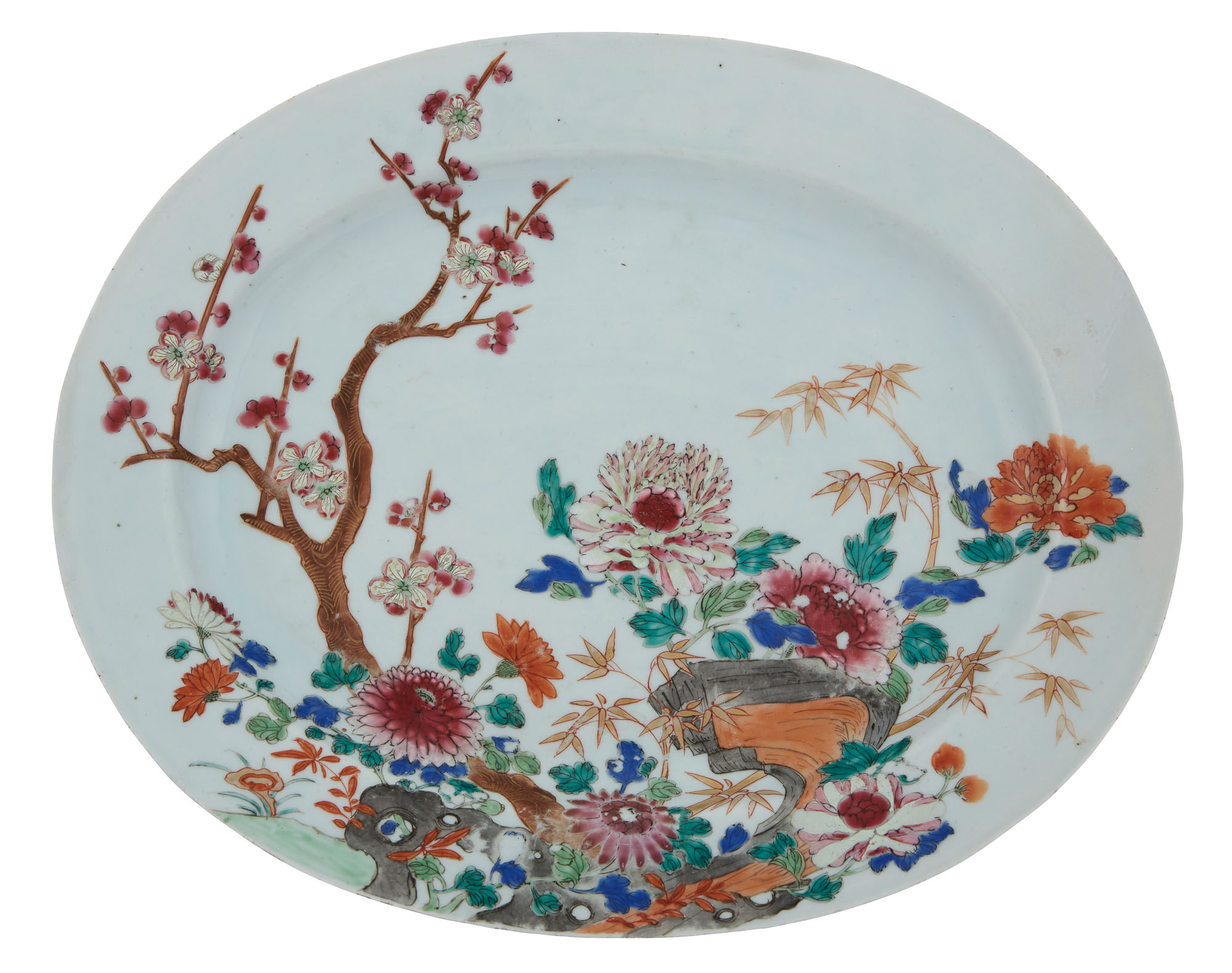 Lot image - Chinese Export Famille Rose Porcelain Platter