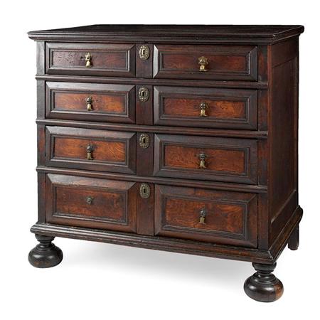 Lot image - Charles II Walnut Chest of Drawers