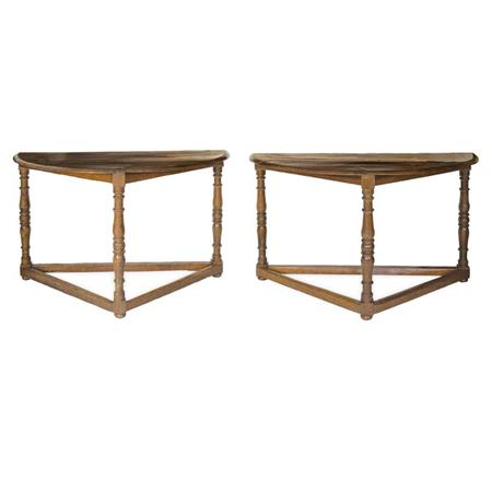 Lot image - Pair of Italian Baroque Walnut Consoles