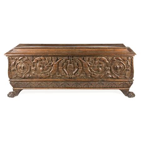 Lot image - Italian Baroque Walnut Cassone