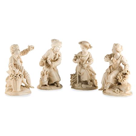 Lot image - Group of Four Continental Ivory Figures
