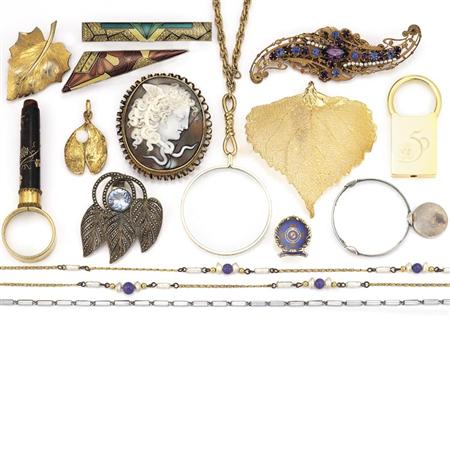 Lot image - Group of Jewelry Fragments and Costume Jewelry