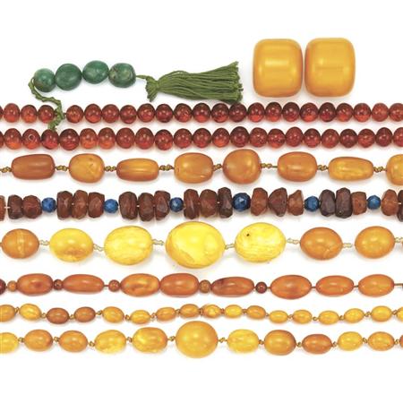 Lot image - Assorted Group of Amber Jewelry