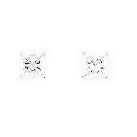 Lot image - Pair of Diamond Stud Earrings