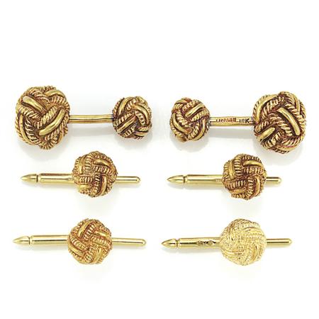 Lot image - Gold Love Knot Dress Set, Tiffany & Co., Schlumberger