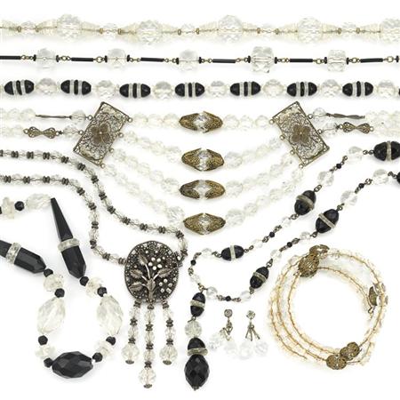 Lot image - Group of Assorted Crystal Bead Necklaces