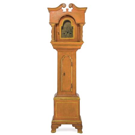 Lot image - Painted Pine Miniature Grandfather Clock