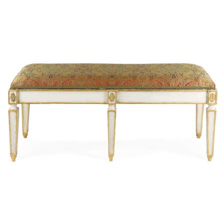 Lot image - Louis XVI Style Painted Wood Window Bench