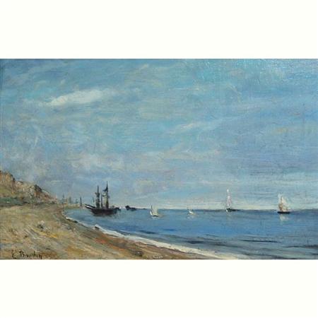 Lot image - After Eugene Boudin Boats Off the Coast