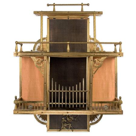 Lot image - Charles Parker Co. Aesthetic Movement Bronze Two-Tier Hanging Cabinet