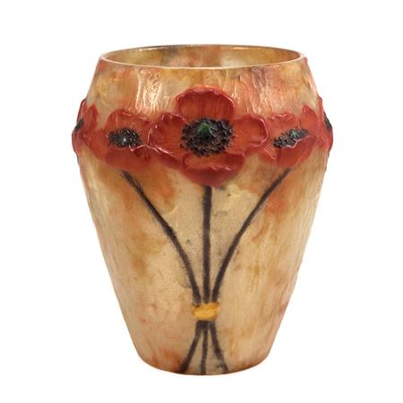 Lot image - G. Argy-Rousseau Pate de Verre Poppies Vase