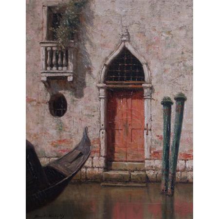 Lot image - Burr H. Nicholls American, 1848-1915 A Red Door, Venice