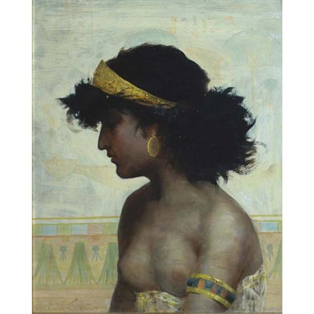 Lot image - Knighton Warren British, 19th Century Portrait of an Egyptian Girl