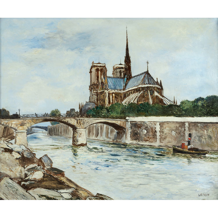 Lot image - Marcel Francois Leprin French, 1891-1933 Notre Dame