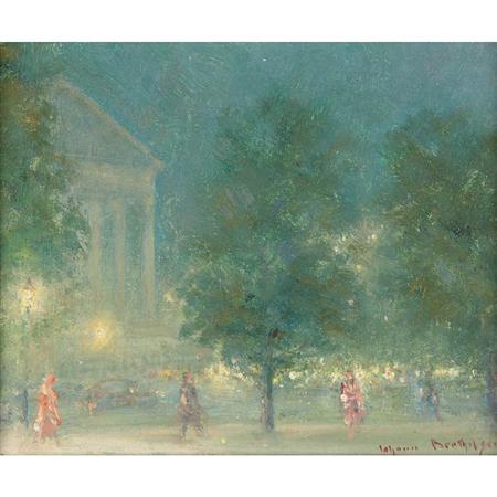 Lot image - Johann Berthelsen American, 1883-1972 Federal Hall, Evening