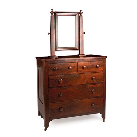 Lot image - American Mahogany Gentlemans Dressing Chest of Drawers