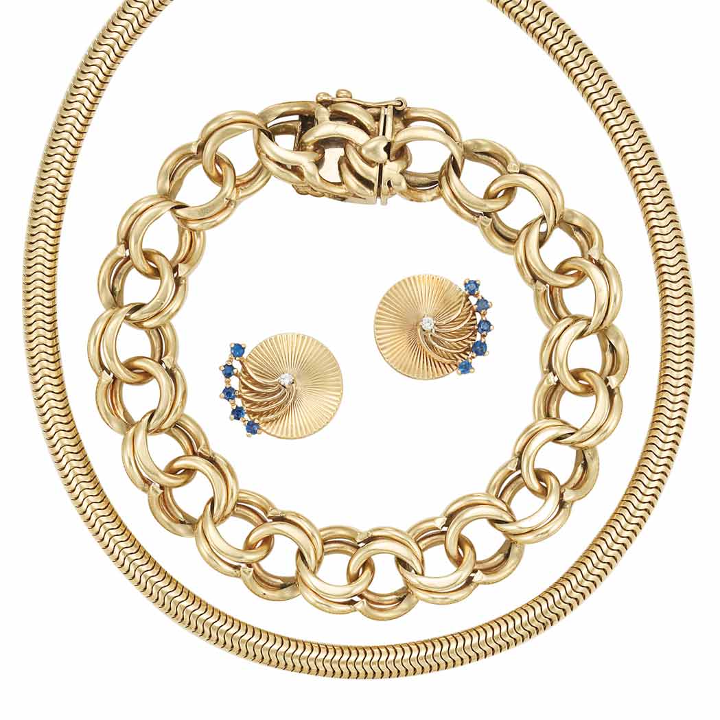 Lot image - Group of Gold Jewelry