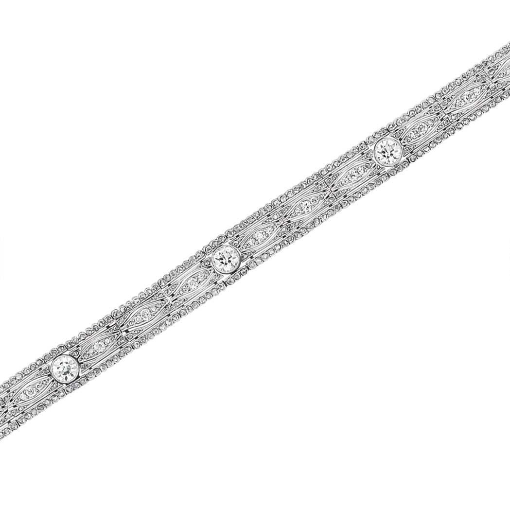 Lot image - Platinum and Diamond Bracelet