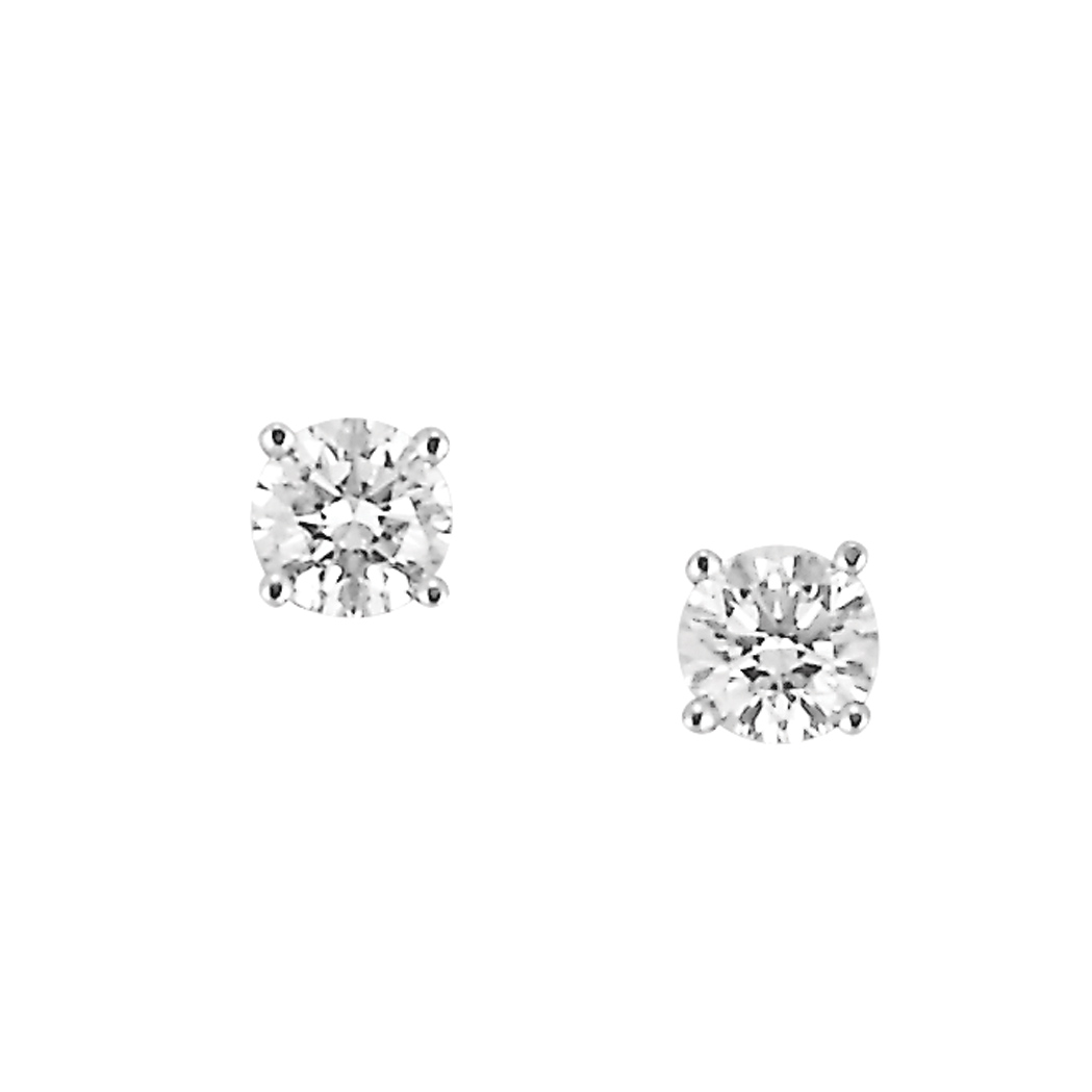 Lot image - Pair of Diamond Stud Earrings