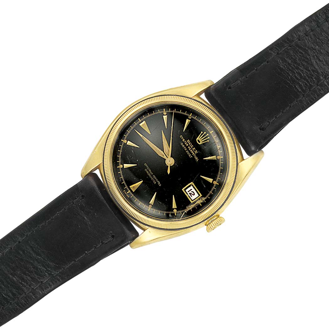 Lot image - Gentlemans Gold Chronometer Wristwatch, Rolex