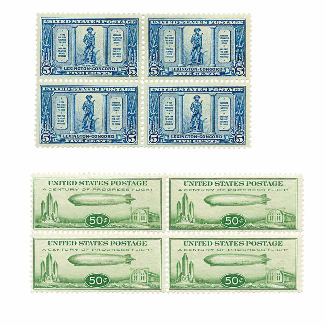 Lot image - United States Commemorative Blocks of Four