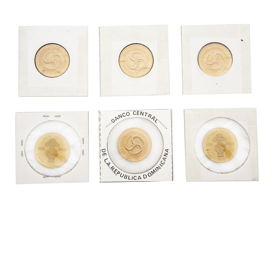 Lot image - Dominican Republic, Six Gold Coins