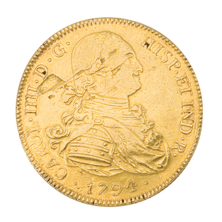 Lot image - Bolivia, Charles IIII, 1794 8 Escudos, Km.81