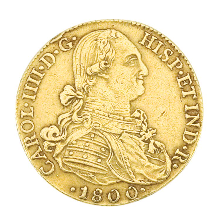 Lot image - Columbia, Charles IIII, 1800 8 Escudos, Km. 62.1