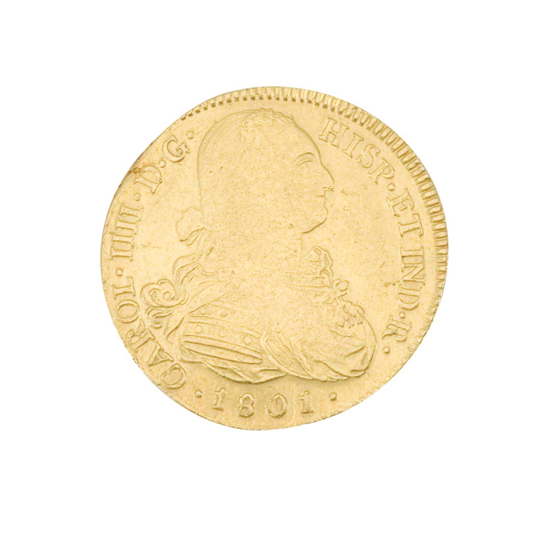 Lot image - Colombia, Charles IIII, 1801 8 Escudos, Km. 62.2