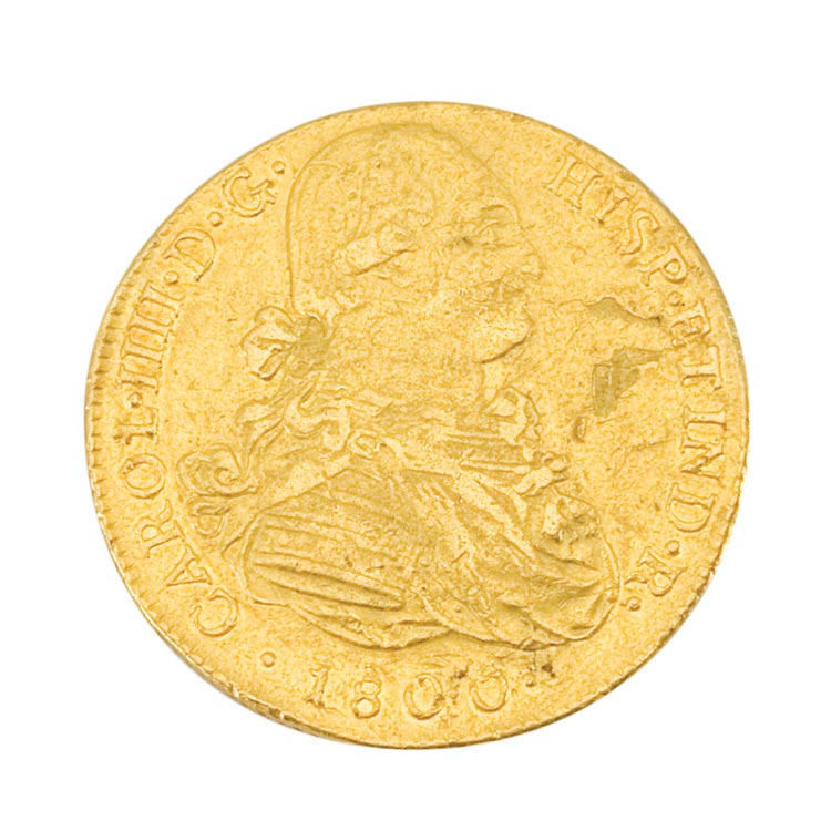 Lot image - Peru, Charles IIII, 1800 Lima, 8 Escudos, Km. 101