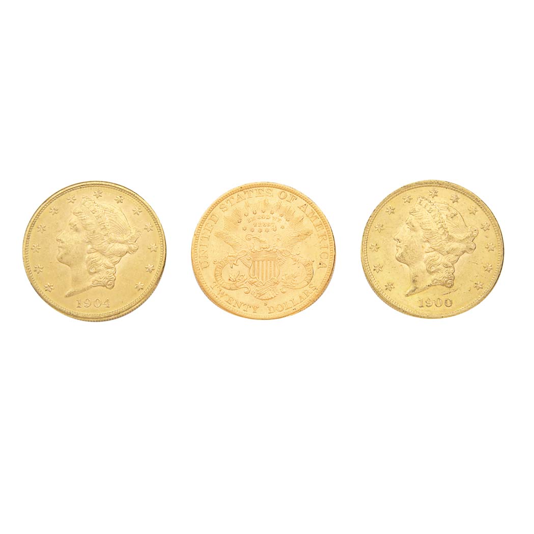 Lot image - Three $20 Liberty Heads