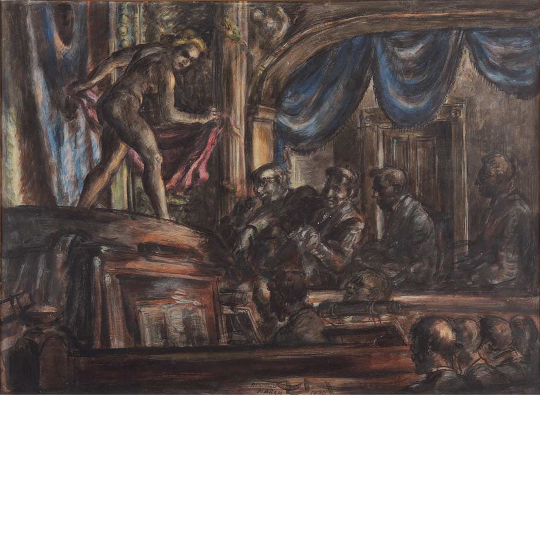 Lot image - Reginald Marsh American, 1898-1954 People - Follies #2, 1938